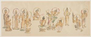 （浅草観音堂風刺画C）、c。 1900 作： Awashima Kangestu